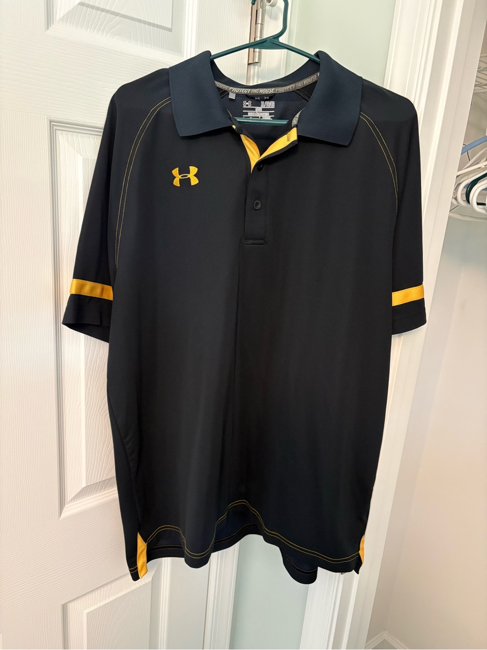 Under Armour Men’s Black Polo with Gold Accent Trim